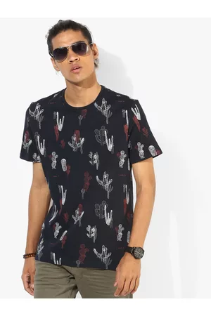 CAMLA Men Navy Blue Printed Round Neck T-shirt