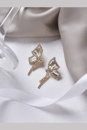 Joker & Witch Gold-Toned Contemporary Stud Earrings