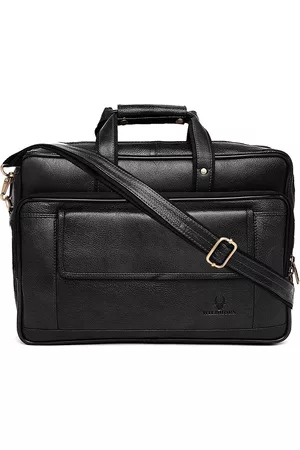 WildHorn Men Black Genuine Leather Laptop Bag