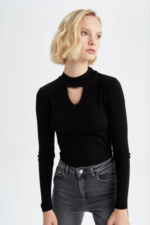 DeFacto Women Black Cable Knit Pullover