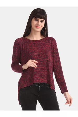 Ralph Lauren Women Maroon Striped Top