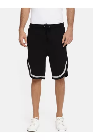ARISE Men Black Solid Regular Fit Shorts