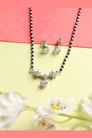 CLARA Silver Lily Mangalsutra Set