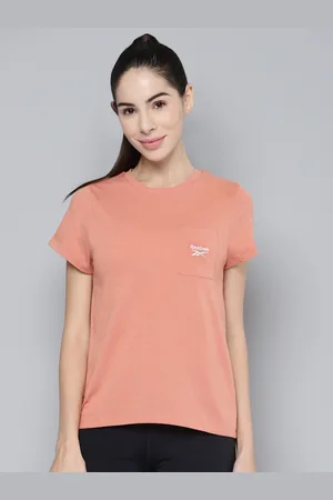 Reebok Women Pink Solid Identity Training T-shirt