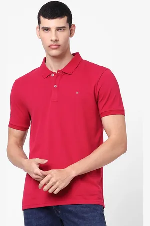 Celio Men Red Solid Polo Collar T-shirt