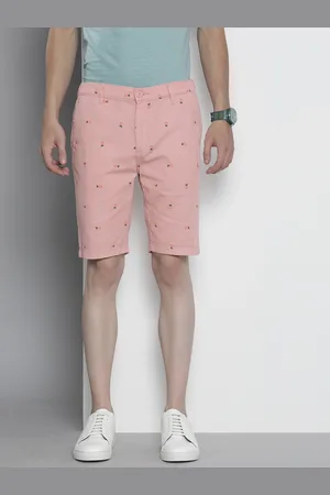 The Indian Garage Co Men Pink Conversational Printed Slim Fit Shorts