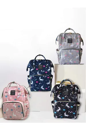 House Of Quirk Women Navy Blue & White Printed Diaper Bags