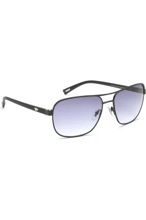 Police Men Blue Lens & Black Square Sunglasses with Polarised Lens SPLE51K59531SG