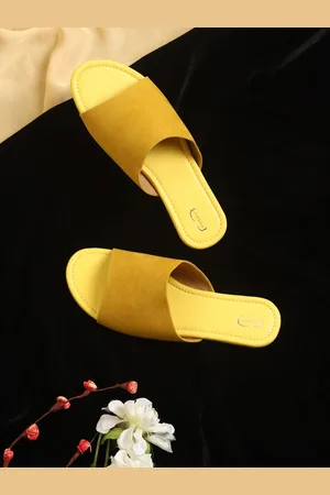PANAHI Women Mustard Open Toe Flats