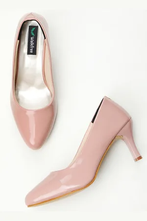 Walkfree Peach-Coloured Slim Heels Pumps