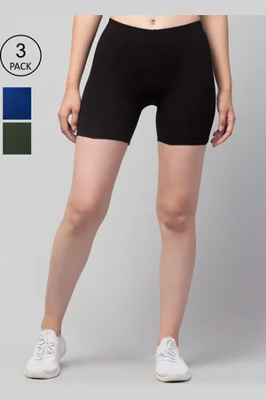 Apraa & Parma Clothing Pack of 3 Slim Fit Cotton Cycling Sports Shorts