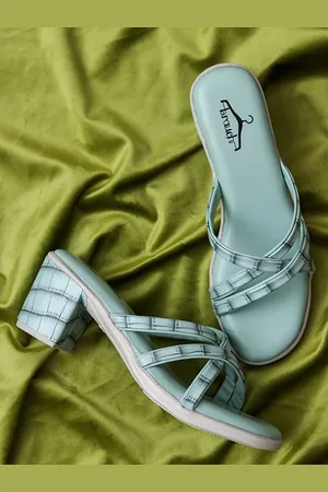 Brauch Sea Green Block Mules with Bows