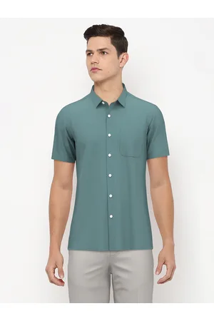 Peter England Men Green Formal Cotton Shirt
