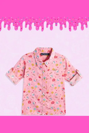 Allen Solly Girls Pink Printed Casual Shirt