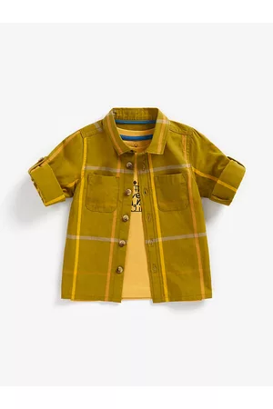 Mothercare Boys Green Striped Casual Shirt