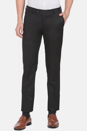 Arrow Men Black Solid Slim Fit Formal Trousers