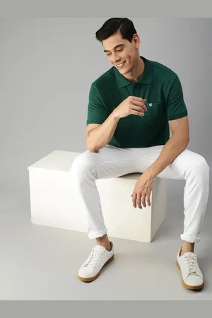 ONN Men Green Polo Collar T-shirt