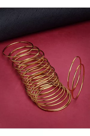 Zeneme Set Of 12 Gold-Plated Bangles