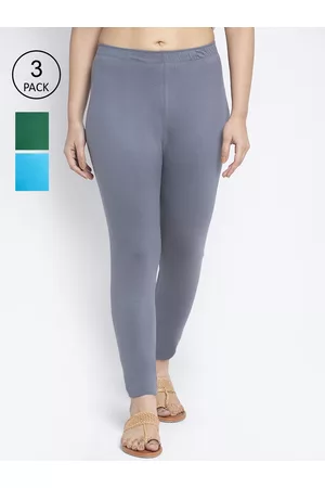 GRACIT Women Pack Of 3 Solid Ankle-Length Cotton Leggings