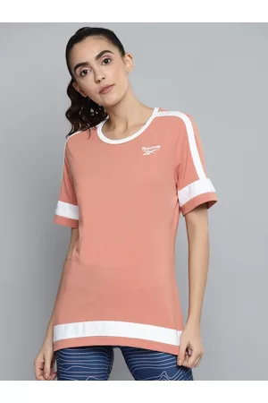 Reebok Women Dusty Pink WCE TEE 3 Solid Pure Cotton T-shirt