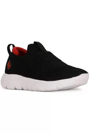 Bubblegummers Boys Black Woven Design Slip-On Sneakers