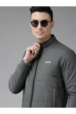 French Connection Men Grey Bomber Jacket
