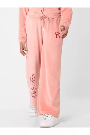 ONLY Girls Pink Cotton Flared Trousers