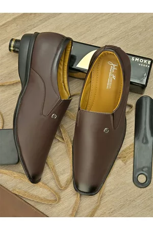 John Karsun Men Brown Solid Formal Slip-On
