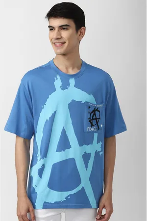 Forever 21 Men Blue Printed T-shirt