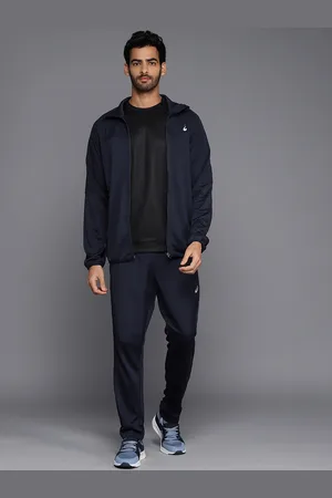 Asics Men Navy Blue Solid Tracksuit