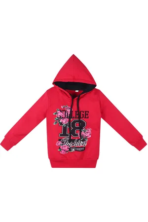 Superminis Unisex Kids Pink Printed Hooded Sweatshirt