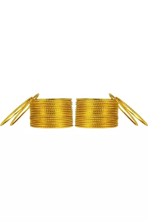 Arendelle Set Of 36 Yellow Metal Bangles