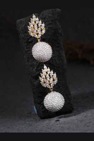 Adwitiya Collection Gold-Plated 24KT Geometric Drop Earrings