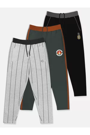 HELLCAT Boys Set Of 3 Printed Pure Cotton Track Pants