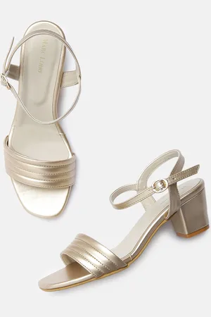 Marc Loire Women Gold-Toned Striped Sandals