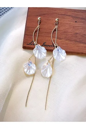 Yellow Chimes Yellow Women Chimes Gold Tone Crystal Drop Twisted Dangle Earrings