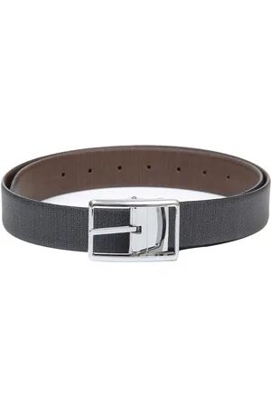 thickskin Men Black Textured Leather Formal Belt
