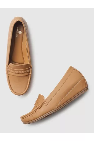 Marc Loire Women Beige Lightweight Comfort Insole Wedge Loafers