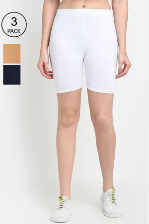 Jinfo Women Pack of 3 Solid Cycling Shorts