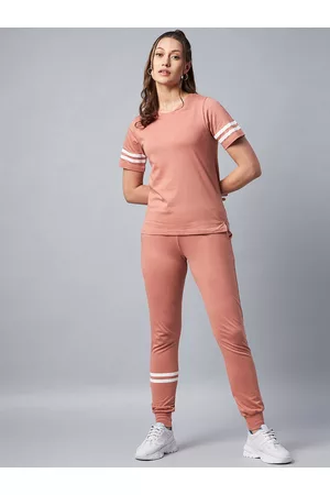 StyleStone Women Pink Cotton Tracksuit
