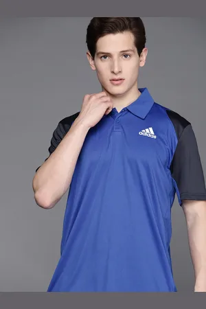 adidas Men Blue Solid Tennis Club Polo T-shirt