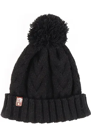Bharatasya Kids Black Acrylic Beanie