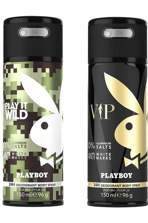 Playboy Men Set of 2 Deodorant Sprays-VIP & Play it Wild