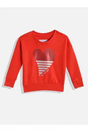 Ralph Lauren Girls Red Printed Pure Cotton Sweatshirt