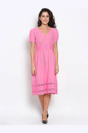 MARC LOUIS Women Pink Midi Dress