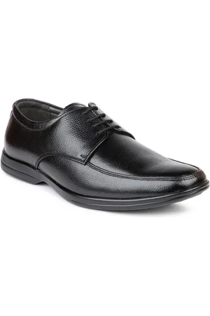 Inc 5 Men Black Solid Leather Formal Derbys