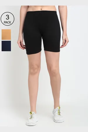Jinfo Women Pack of 3 Solid Cycling Shorts