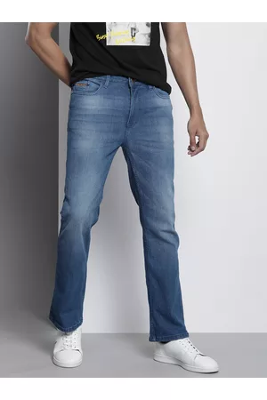 The Indian Garage Co Men Bootcut Light Fade Stretchable Jeans