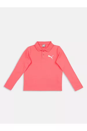 PUMA Boys Pink Polo Collar Regular Fit T-shirt