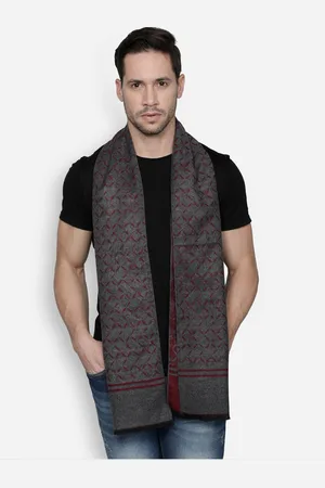 Alvaro Castagnino Men Maroon & Grey Patterned Muffler
